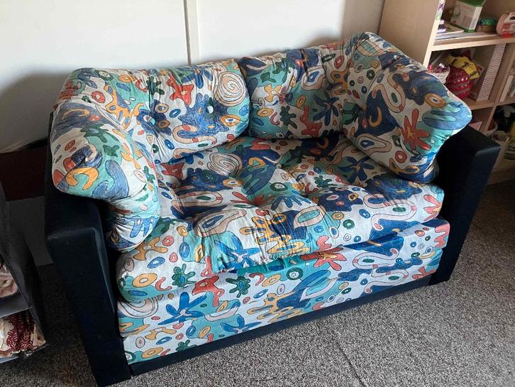 slaapbank, Huis en Inrichting, Slaapkamer | Slaapbanken, Zo goed als nieuw, 120 cm, 210 cm, Eenpersoons, Zwart, Ophalen