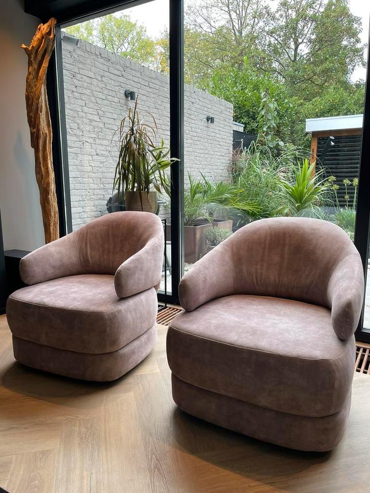 2 draai fauteuils zitmaxx beige / taupe, Huis en Inrichting, Fauteuils, Zo goed als nieuw, Stof, 50 tot 75 cm, 75 tot 100 cm, Ophalen