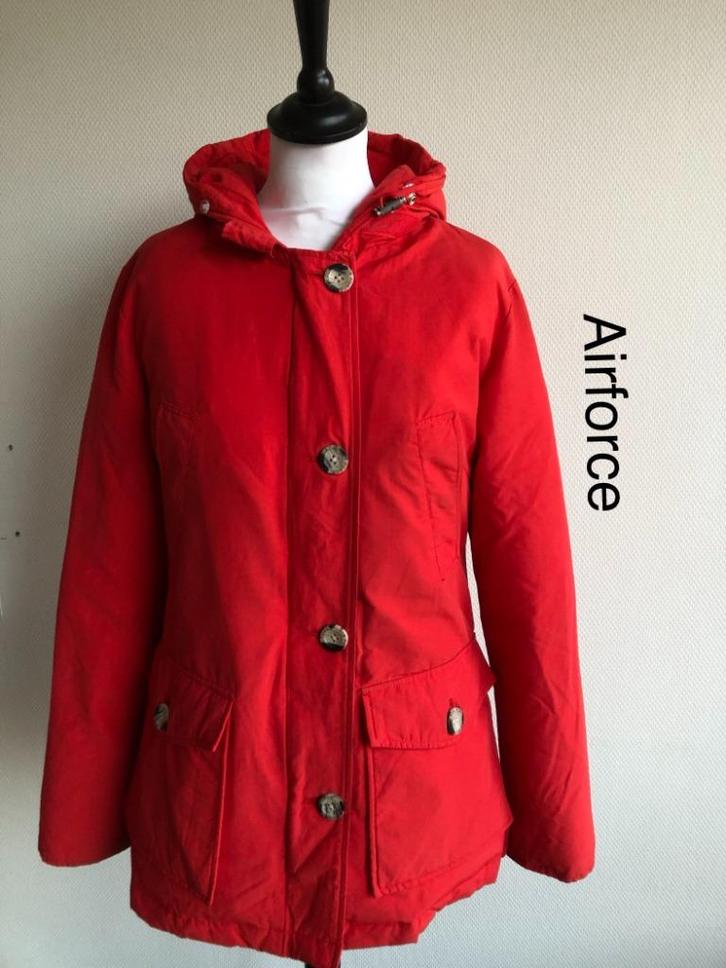 Air force Winterjas  {mt: 38} 6057-27,2, Kleding | Dames, Jassen | Winter, Zo goed als nieuw, Maat 38/40 (M), Rood, Ophalen of Verzenden