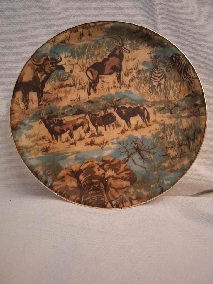 Afrikaans Dienblad met Wilde Dieren, Antiek en Kunst, Antiek | Schalen, Ophalen of Verzenden
