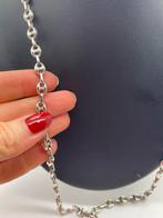 Z1000 Prachtige zilveren ketting koffieboon schakel, Sieraden, Tassen en Uiterlijk, Kettingen, Ophalen of Verzenden, X, Zilver