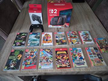 SUPER GAVE SWITCH 2 SET PRO CONTROLLER + 13 GAMES BON ETC beschikbaar voor biedingen