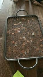 Dienblad hout met metalen frame, Huis en Inrichting, Woonaccessoires | Dienbladen, Ophalen, Zo goed als nieuw, Rechthoekig, Hout