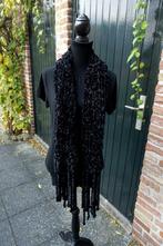 sjieke warme zwarte fluffy sjaal met lange franjes, Ophalen of Verzenden, Maat 46/48 (XL) of groter, Sjaal