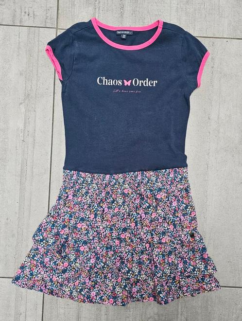 Jurk Chaos and Order (donkerblauw - roze), maat 134/140, Kinderen en Baby's, Kinderkleding | Maat 134, Gebruikt, Meisje, Jurk of Rok