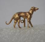 Antiek 14 karaat gouden revers speld met hond nr.430, Goud, Ophalen of Verzenden, Broche