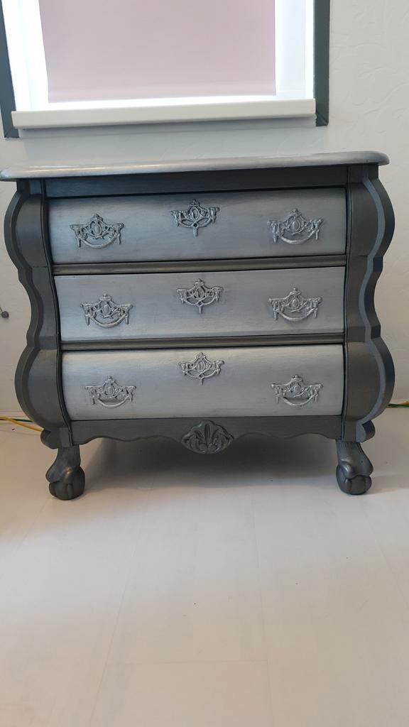 Buikkastje vintage metalic, Huis en Inrichting, Woonaccessoires | Kisten, Zo goed als nieuw, Minder dan 50 cm, 50 tot 100 cm, Ophalen