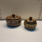 2x vintage schaal met deksel van Flora Gouda Holland- Madrid, Porselein of Keramiek, Schaal, Rond, Ophalen of Verzenden