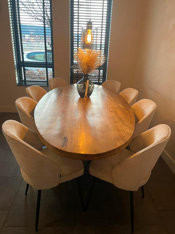 NIEUW met label. Mooie, ovale eettafel 240 cmx110 cm LABEL51, Huis en Inrichting, Tafels | Eettafels, Nieuw, 100 tot 150 cm, 200 cm of meer