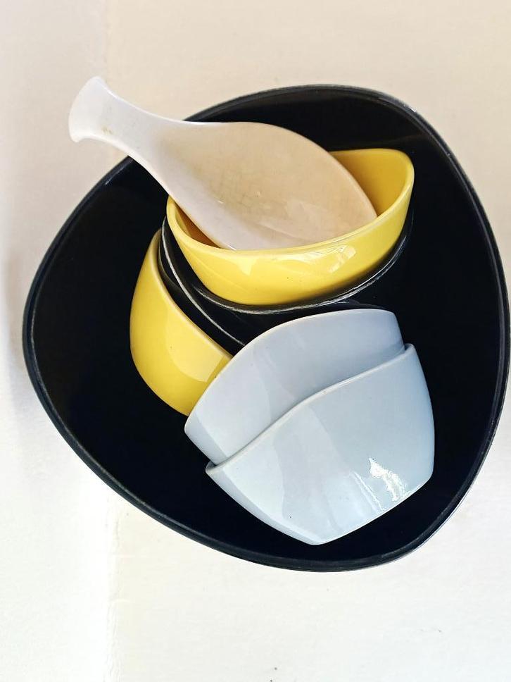 vintage pindaset Ceramique Maastricht jaren 1950-1960, Antiek en Kunst, Antiek | Servies los, Ophalen of Verzenden