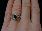 Zilveren 925 zilver ring zwarte onyx mt 16.25, 17.5 of 17.75, Sieraden, Tassen en Uiterlijk, Ringen, Verzenden, Zwart, Nieuw, Met edelsteen