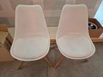 Eetkamerstoelen set van 2, Gebruikt, Twee, Scandinavische Stijl, Wit