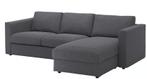 VIMLE 3-zitsbank, met chaise longue/Gunnared middengrijs, Ophalen, 250 tot 300 cm, Overige materialen, Hoekbank