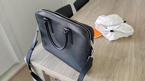 Sandro Paris lederen aktetas businesstas laptoptas, Computers en Software, Laptoptassen, Zo goed als nieuw, Aktetas, 14 inch, Ophalen of Verzenden