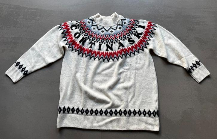 Foute kerstrui H&M roomwit met l.blauw/rood/zwart motief L, Kleding | Dames, Truien en Vesten, Ophalen of Verzenden