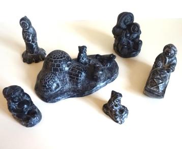 6 handgesneden sculpturen Al Wolf, Inuit Canada voor €55!! beschikbaar voor biedingen