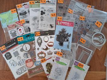 6 VOOR 5 EURO CHIPBOARD STEMPELS SNIJMAL JOURNALING KAARTEN  beschikbaar voor biedingen