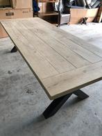 Mooie industriele massief eiken klooster tafels, 100 tot 150 cm, Eikenhout, Ophalen of Verzenden, Vijf personen of meer