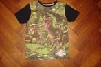 Jurassic World t-shirt dino velociraptor groen bruin 122/128, Kinderen en Baby's, Kinderkleding | Maat 122, Jongen, Jurassic World