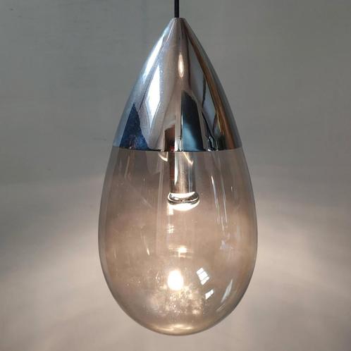 5 Space Age Glashütte Limburg Hanglampen 1970's, Huis en Inrichting, Lampen | Hanglampen, Gebruikt, Minder dan 50 cm, Glas, Metaal
