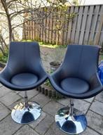Moderne leren in hoogte verstelbare stoelen, Huis en Inrichting, Stoelen, Ophalen, Twee, Zwart, Zo goed als nieuw