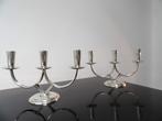 Art Deco Fifties Deense Kandelaars Berg, verzilverd, Antiek en Kunst, Antiek | Kandelaars, Ophalen of Verzenden, Zilver