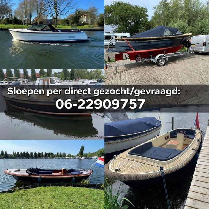 Gezocht/gevraagd sloepen sloep, Watersport en Boten, Sloepen, 10 tot 30 pk, 6 meter of meer, Binnenboordmotor, Diesel, Polyester
