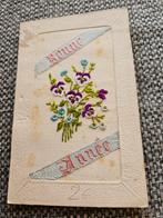 Geborduurde Bloemen ansichtkaart, Verzamelen, Ophalen of Verzenden, Voor 1920, Gelopen