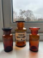 Vintage Apothekerspotten - Amberkleurig Glas, Ophalen of Verzenden