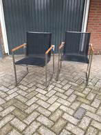 2 comfortabele Tuinstoelen RVS in perfecte staat., Ophalen, Zo goed als nieuw, Rvs, Stapelbaar