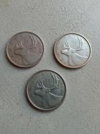 3 zilveren quarters Canada, Verzenden, Noord-Amerika, Setje, Zilver