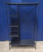 Zwart metalen kledingkast / kledingrek, Ophalen, Gebruikt, 100 tot 150 cm, Metaal