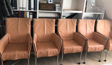 Chaplin leren eetkamerstoelen (Charly’s) beschikbaar voor biedingen