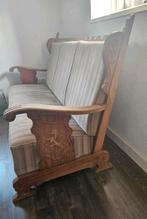 Antieke Bank, houtsnijwerk, opknapper., Antiek en Kunst, Antiek | Meubels | Stoelen en Banken, Ophalen