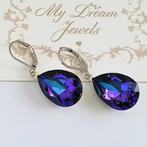 Oorhangers Swarovski Druppel Cr Heliotrope 18x13mm, Met kristal, Overige materialen, Hangers, Overige kleuren