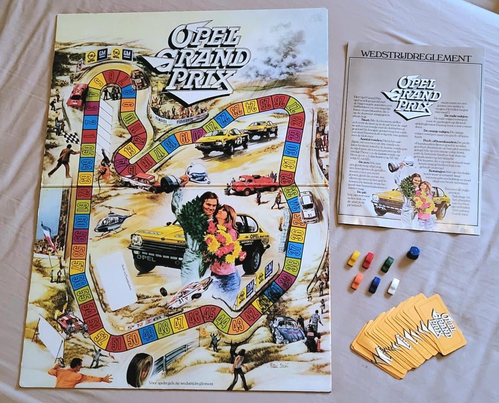 Opel Grand Prix Bordspel Vintage Race spel Opel Kadett Coupe, Gebruikt, Onbekend, Ophalen of Verzenden, Vijf spelers of meer