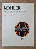 Köhler - Twelve easy studies - Opus 157, Muziek en Instrumenten, Gebruikt, Klassiek, Les of Cursus, Ophalen of Verzenden
