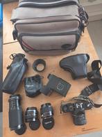 YASHICA FX-3, Met Tokina lenzen, flitser en fototas, Ophalen of Verzenden, Gebruikt, Spiegelreflex, Overige Merken