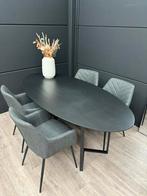 Ovale eettafel met stoelen, Huis en Inrichting, Tafels | Eettafels, Ophalen, 100 tot 150 cm, Zo goed als nieuw, 150 tot 200 cm