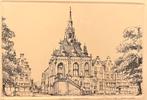 Prachtige ets van het stadhuis van Schoonhoven., Antiek en Kunst, Kunst | Tekeningen en Foto's, Ophalen of Verzenden