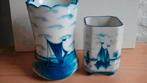 Delfts blauwe vaas vaasjes met boten erop, Antiek en Kunst, Antiek | Keramiek en Aardewerk, Ophalen of Verzenden