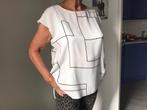 BLOUSE WIT MET ZWART MT 44-46, Nieuw, Ophalen of Verzenden, Wit