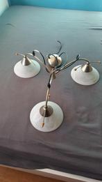 Driedelige hanglamp, Huis en Inrichting, Lampen | Hanglampen, Ophalen, Gebruikt, Klassiek, Glas