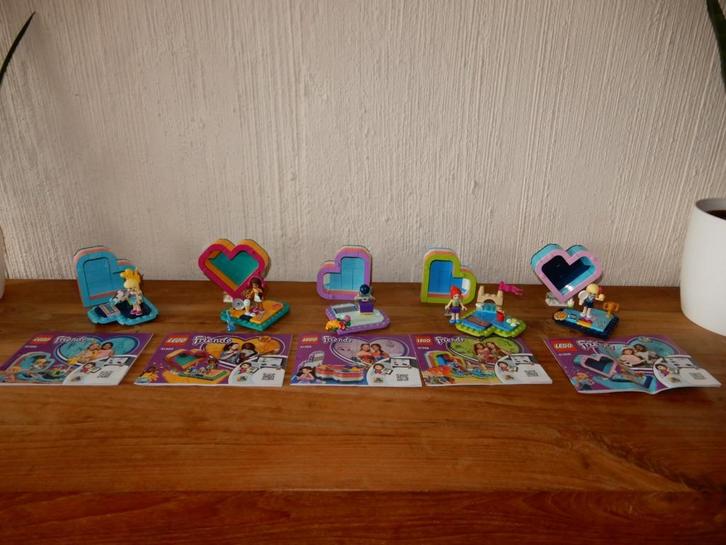Lego Friends, 5x hart doosje 41354 41356 41385 41386 41388, Kinderen en Baby's, Speelgoed | Duplo en Lego, Zo goed als nieuw, Lego