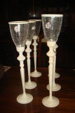 KANDELAAR gietijzer oud wit - WINDLICHT Flamant, Gielen, 50 tot 75 cm, Nieuw, Ophalen of Verzenden