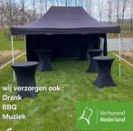 TE HUUR TENT 3X4,5MTR INCLUSIEF OP/AFBOUW EN ZIJWANDEN € 45,, Ophalen of Verzenden, Zo goed als nieuw, Partytent