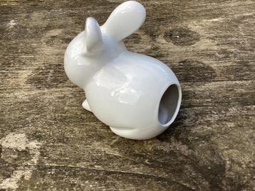 Vintage Wattenhouder Dispencer Wit Konijn Jaren 80 Watten  beschikbaar voor biedingen