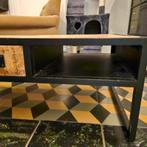 Industriële Haco Salontafel Hout & Metaal, Huis en Inrichting, Tafels | Salontafels, Ophalen, 50 tot 100 cm, 100 tot 150 cm, Metaal