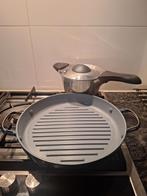2 grillpannen 28cm waarvan 1 nieuw& q-lineair steelpan 18cm, Huis en Inrichting, Keuken | Potten en Pannen, Ophalen of Verzenden