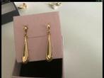 Prachtige vintage gouden oorbellen hangers pegels 14 kar 585, Hangers, Verzenden, Zo goed als nieuw, Goud